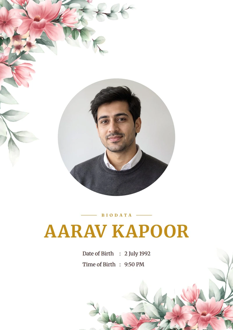 Wild Cosmos marriage biodata design